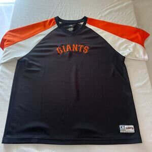 MLB Authentic San Francisco Giants Jersey Shirt Men’s 2XL Black Orange Raglan